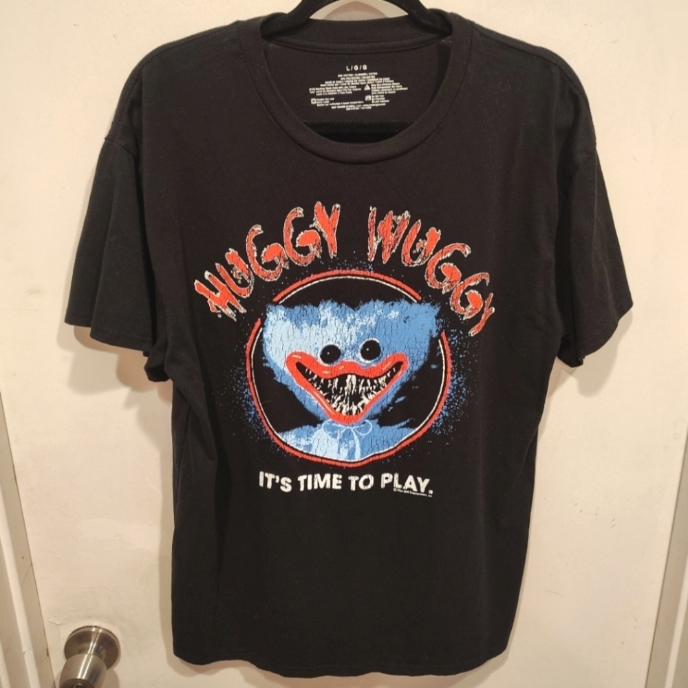 Mad Engine Huggy Wuggy Time To Play Graphic T-shirt Sz L Poppy's Playtime Game